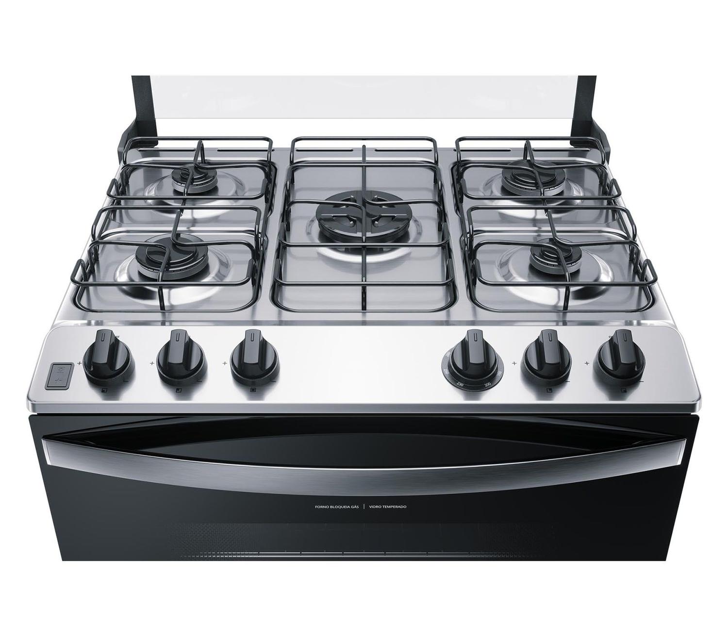 Fogão Brastemp 5 Bocas Branco Com Turbo Chama BFS5ECB Fogão 5 Bocas