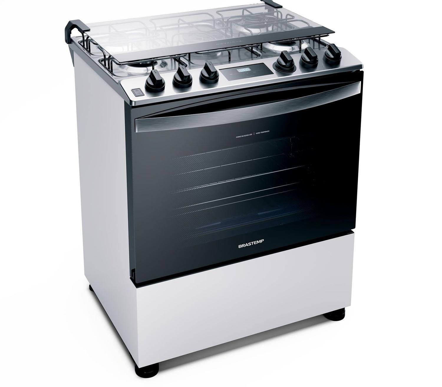 Fogão Brastemp 5 Bocas Branco Com Turbo Chama E Touch Timer BFS5PCB