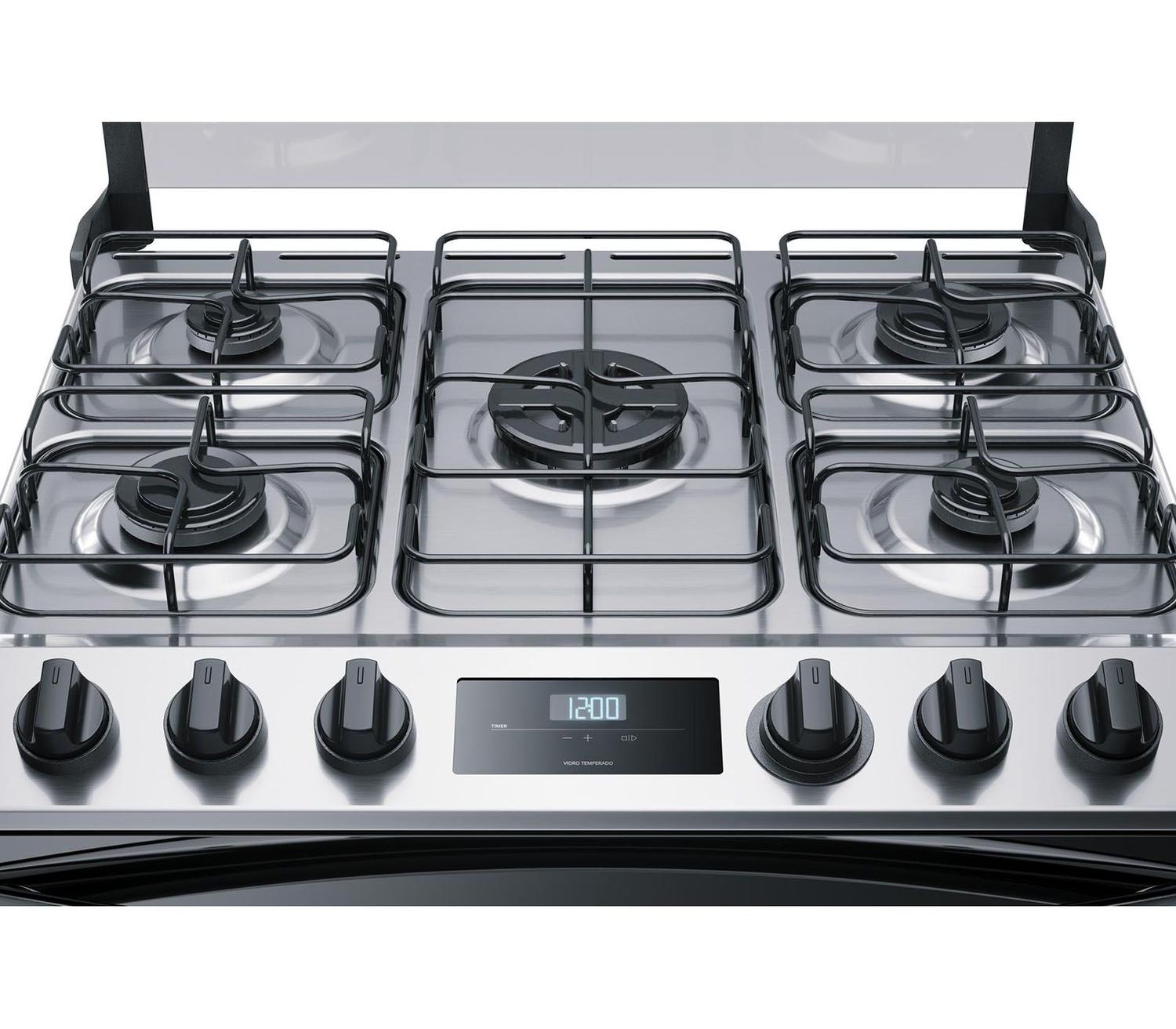 Fogão Brastemp 5 Bocas Branco Com Turbo Chama E Touch Timer BFS5PCB