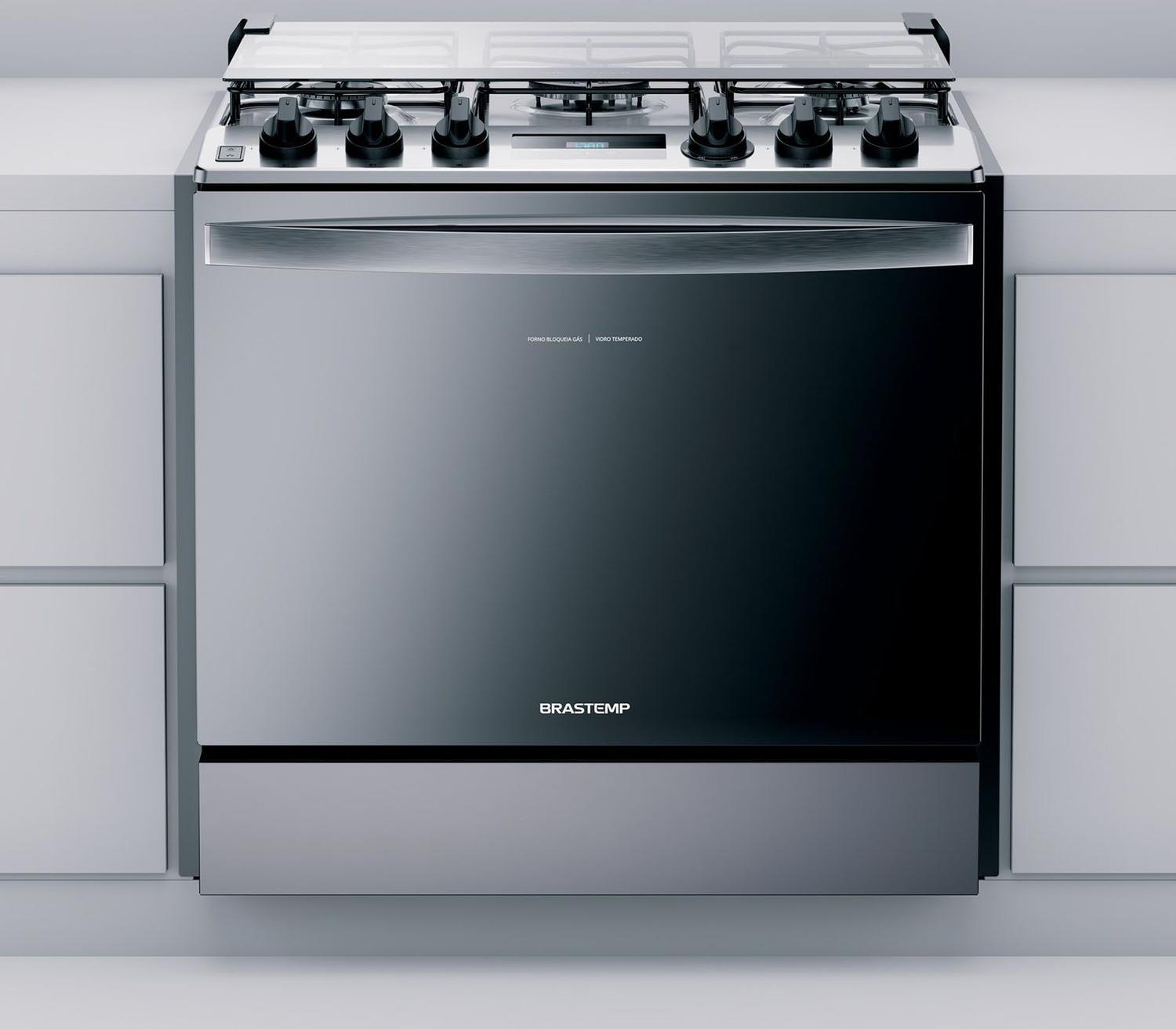 Fogão Brastemp 5 Bocas De Embutir Cor Inox Com Turbo Chama E Touch