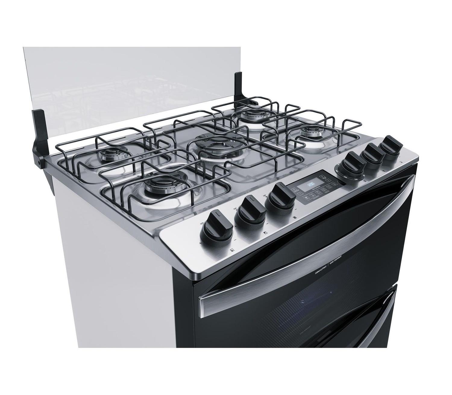 Fogão Brastemp 5 Bocas Duplo Forno Branco Com Turbo Chama E Touch Timer