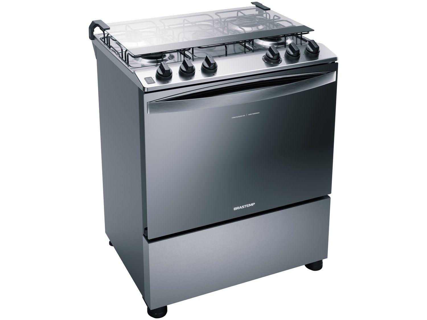 Fogão Brastemp 5 Bocas Inox com Botôes Removíveis