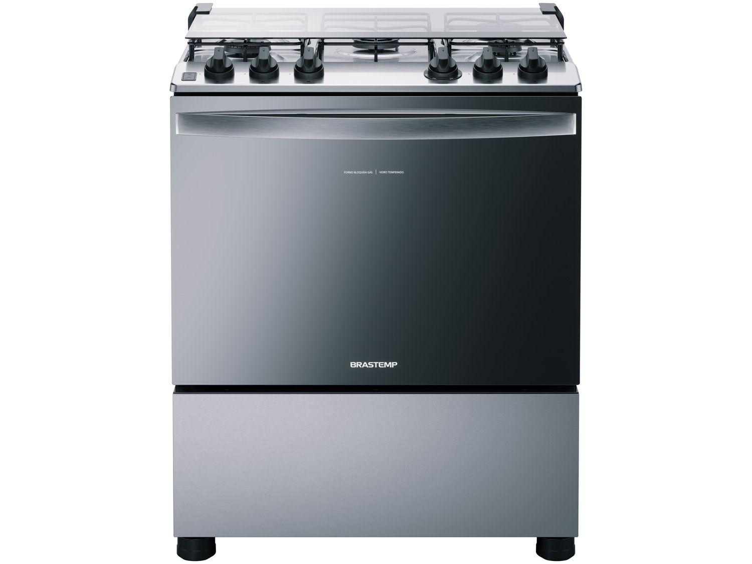Fogão Brastemp 5 Bocas Inox com Botôes Removíveis