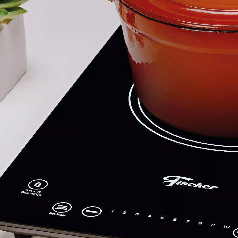 Fogão Cooktop 1 Boca Vitrocerâmica Indução Fischer Cooktop 1 Boca Magazine Luiza