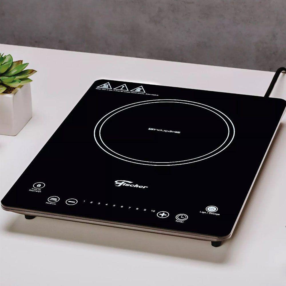 Fogão Cooktop 1 Boca Vitrocerâmica Indução Fischer Cooktop 1 Boca