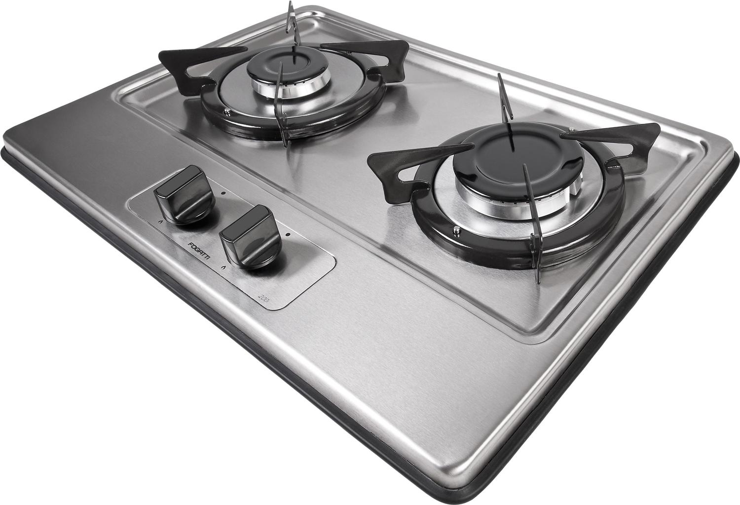 Fogão Cooktop 2 Bocas 200i Inox À Gás Bivolt Fogatti Cooktop