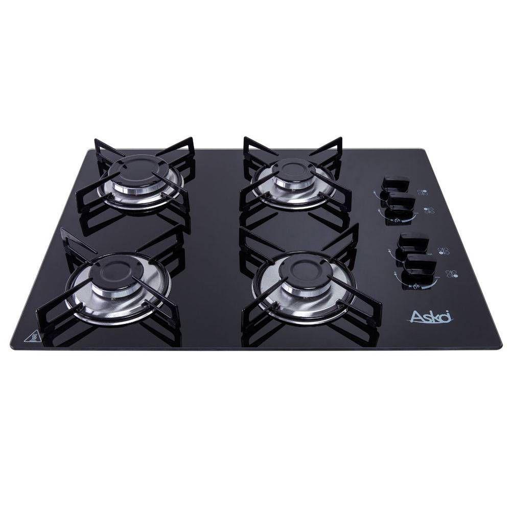 【開店記念セール！】 Fogão Cooktop 4 Bocas Askoi Preto Bivolt - Cooktop 4 Bocas 着せ替え服・アウトフィット