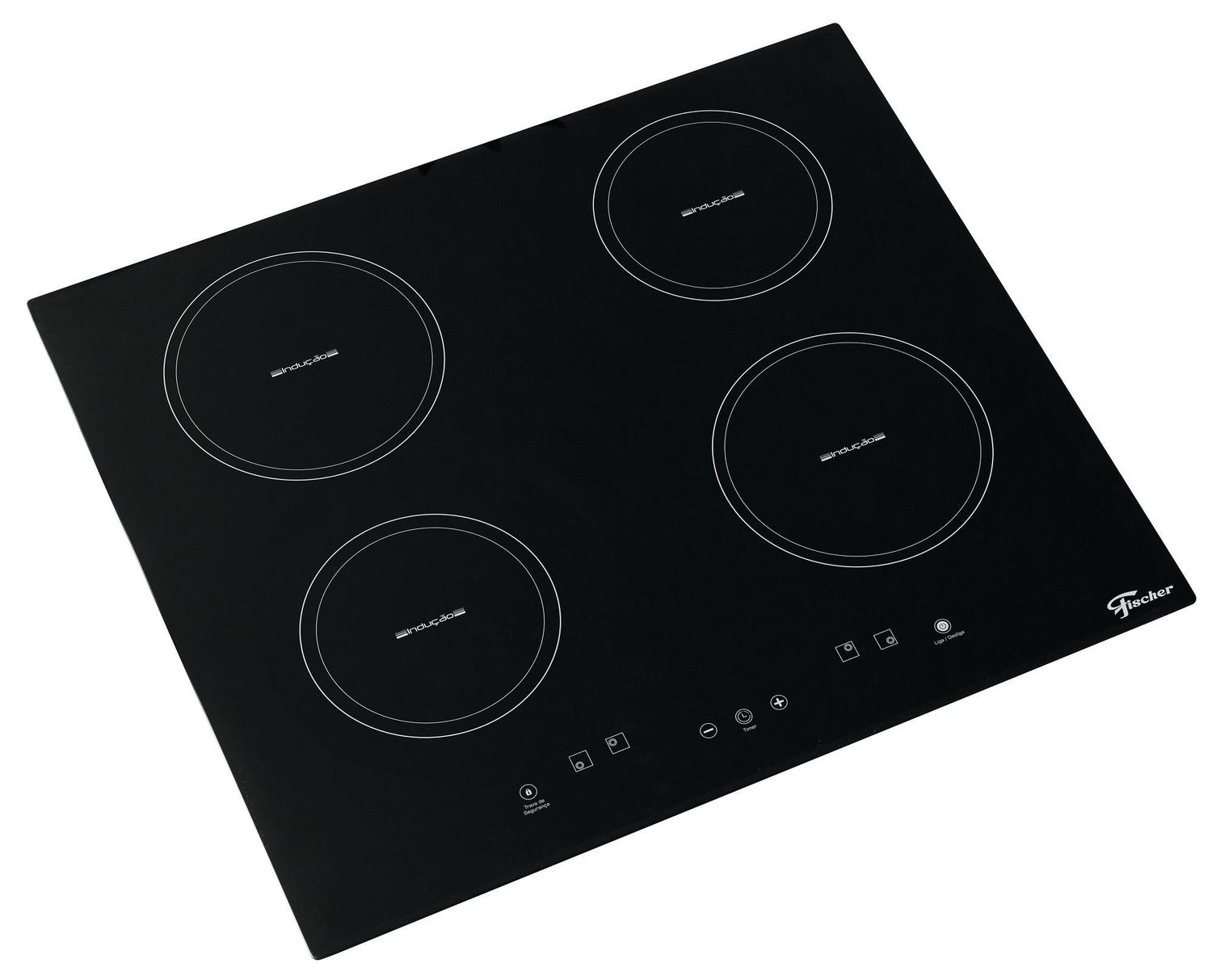Fogão Cooktop 4Q por Indução Mesa Vitrocerâmica 220V Fischer Cooktop