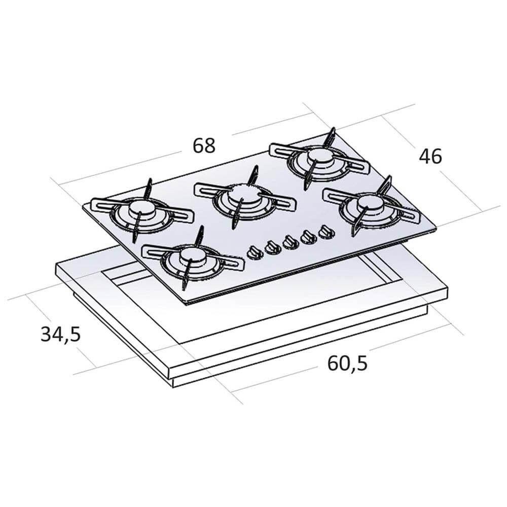 Fogão Cooktop 5 Bocas Safanelli Cooktop Magazine Luiza