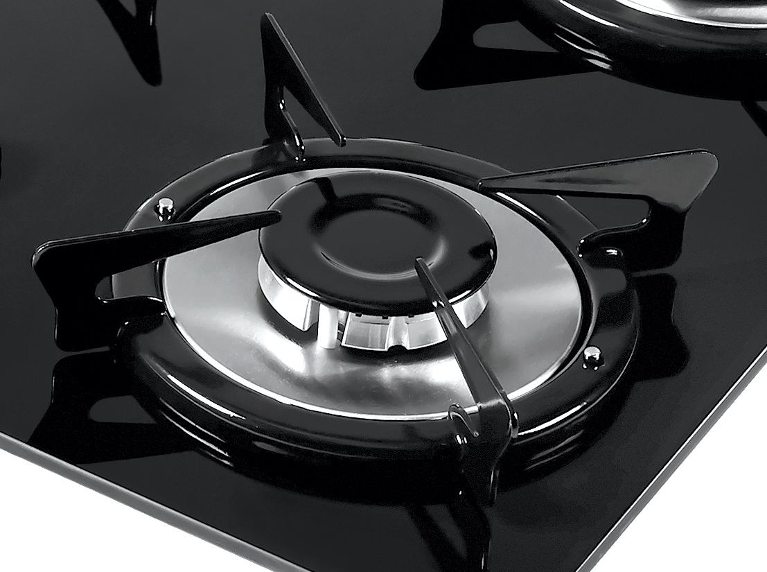Fogão Cooktop 5 Bocas V500x Preto Inox Á Gás Bivolt Fogatti Cooktop