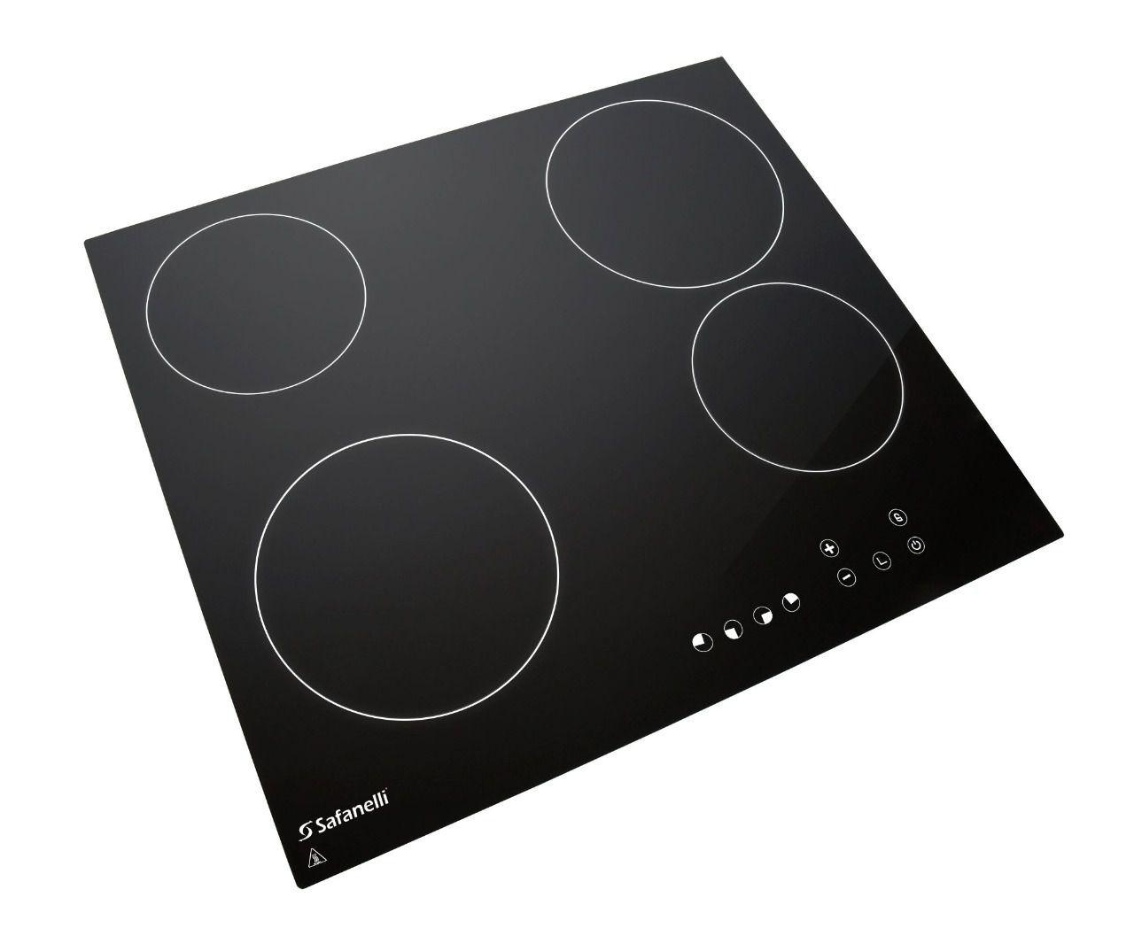Fogão Cooktop Elétrico 4 Bocas Safanelli Touch Vitrocerâmica Cooktop