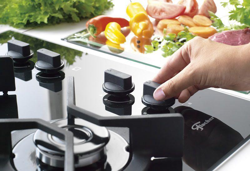 Fogao cooktop fischer 4 bocas tripla chama infinity gas mesa vidro