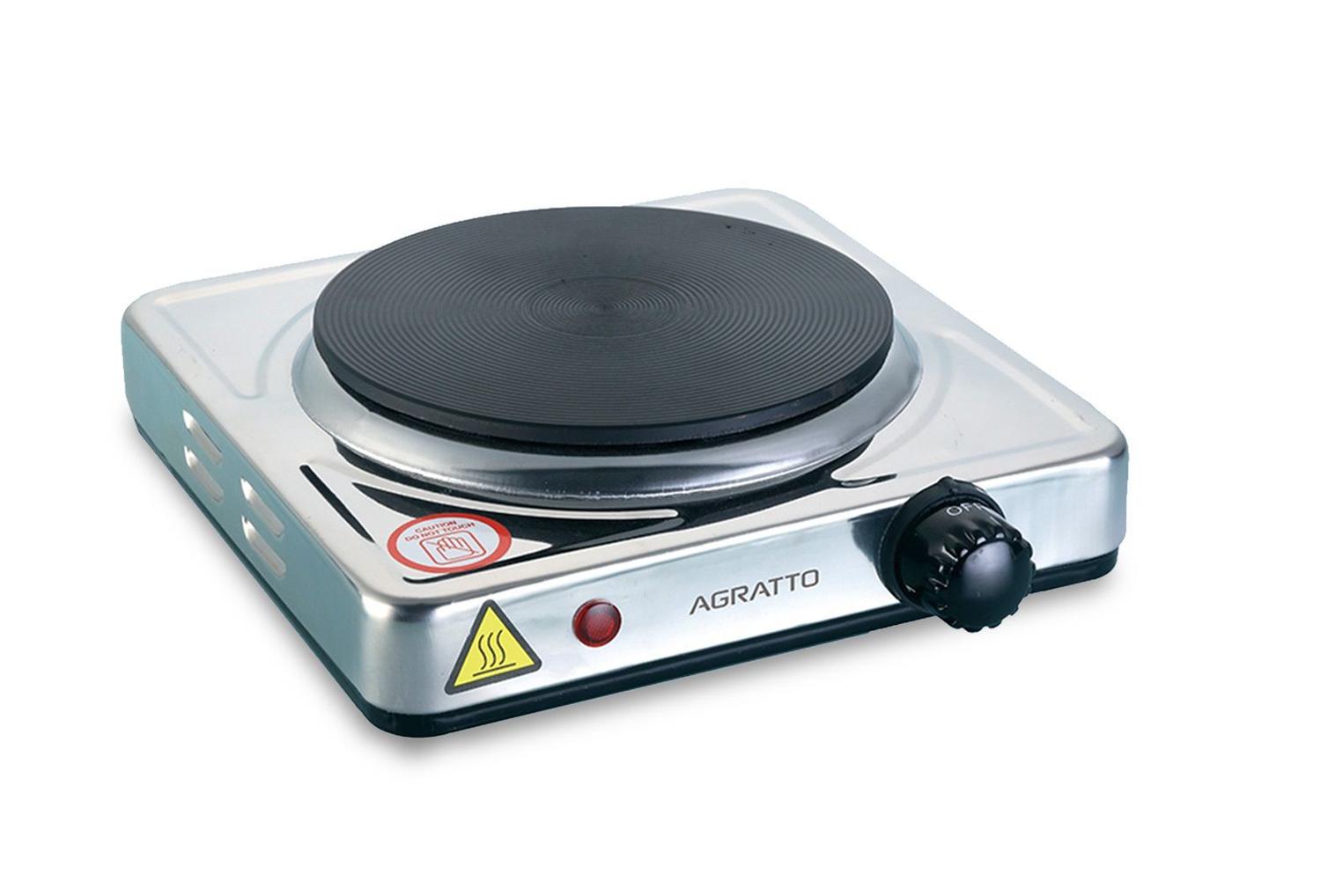 Fogão Elétrico 1 Boca portátil De Mesa Aço Inox Cooktop 1500W Agratto