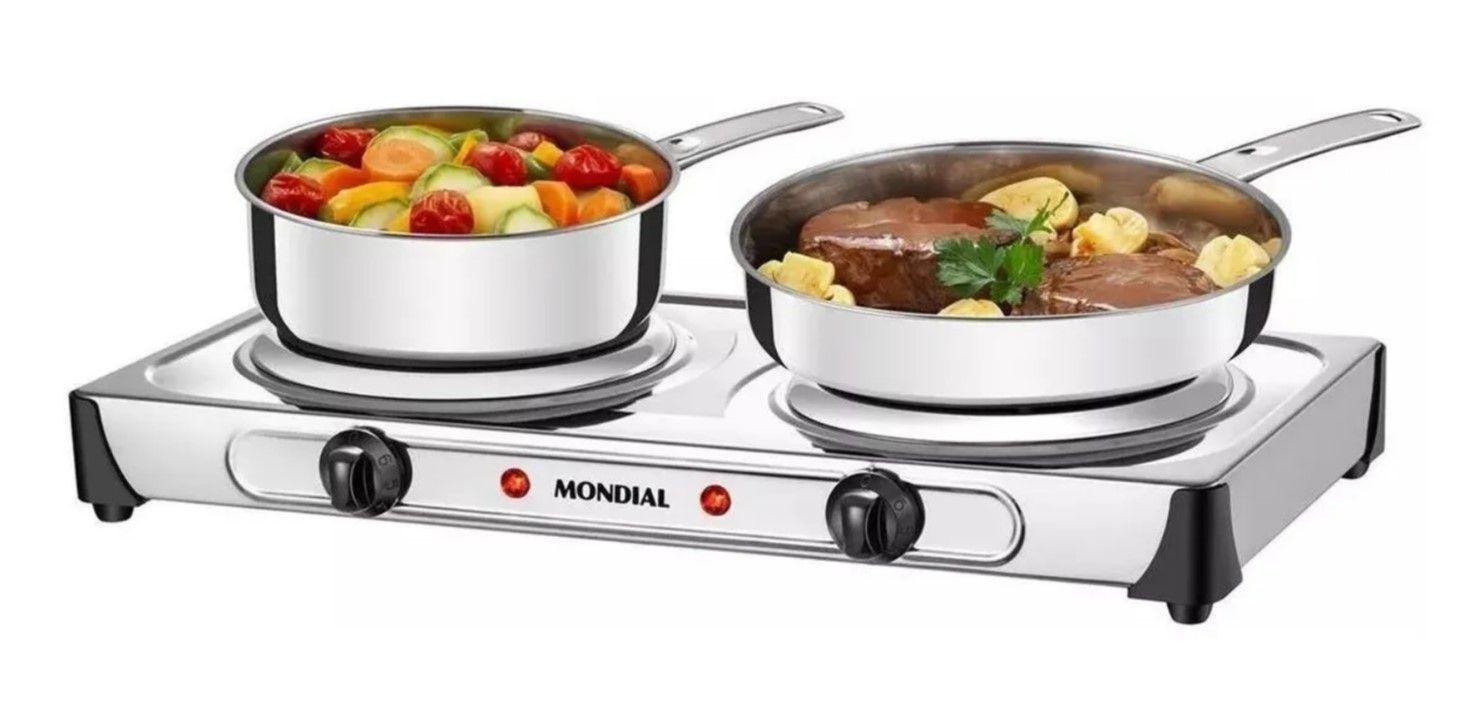 Fogão Elétrico 2 Bocas CookTop Mondial Inox 127V - Cooktop 2 Bocas ...