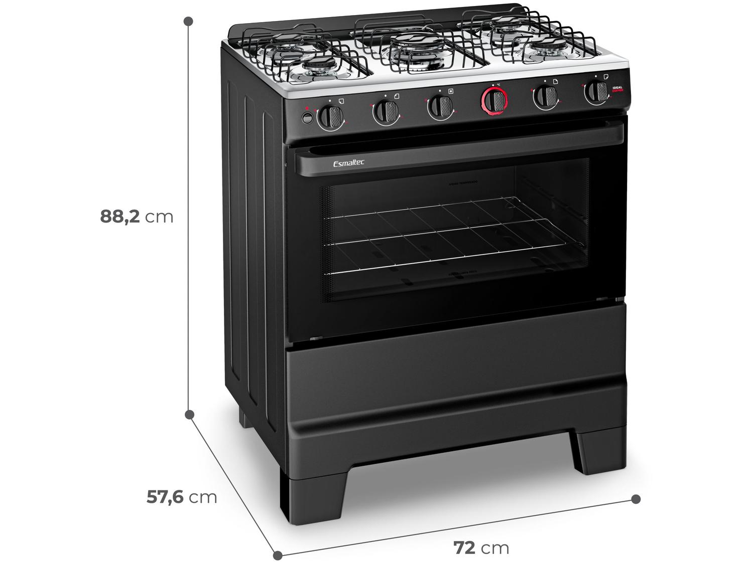 Fogão Elétrico 5 Bocas Esmaltec Ideal Super