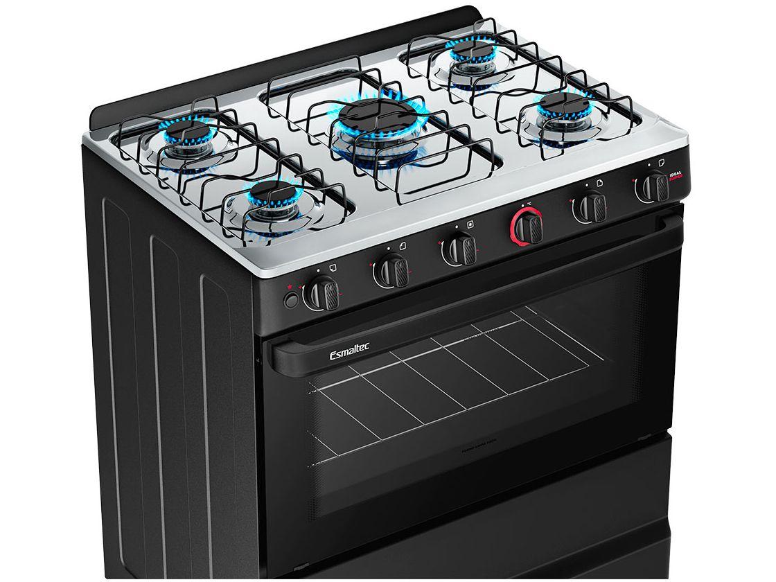 Fogão Elétrico 5 Bocas Esmaltec Ideal Super