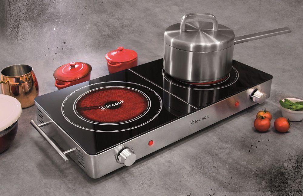 Fogão Elétrico Cooktop Vitrocerâmico Portátil 2 Bocas 127V Le Cook