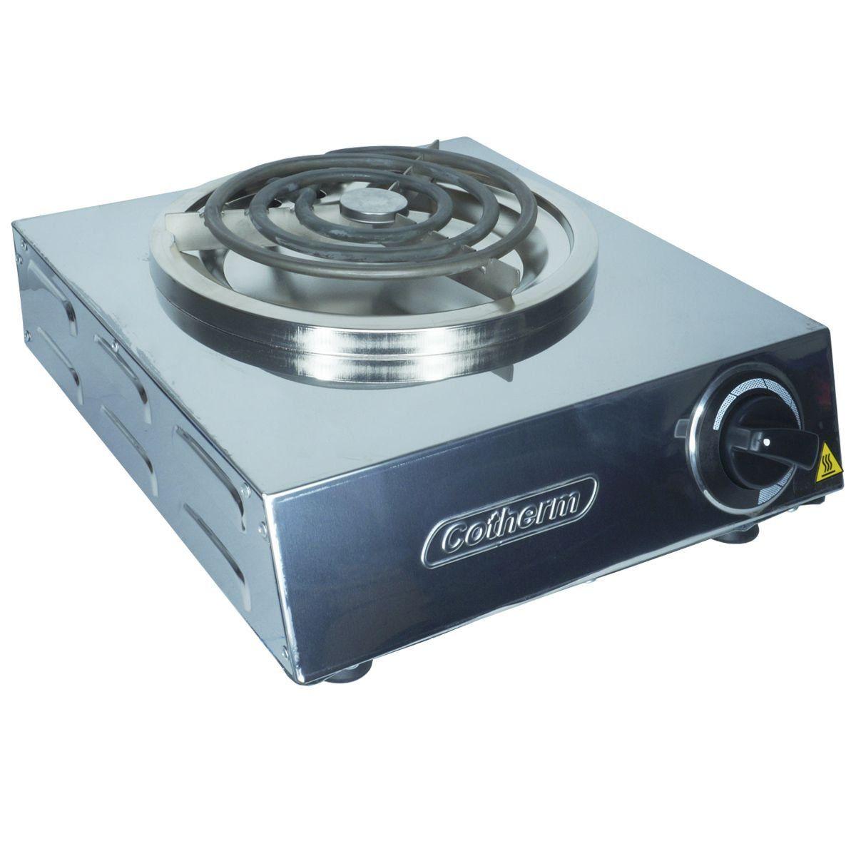 Fogão Elétrico Profissional Mesa 1 Boca 220mm 1500W Esmeralda Inox 110V