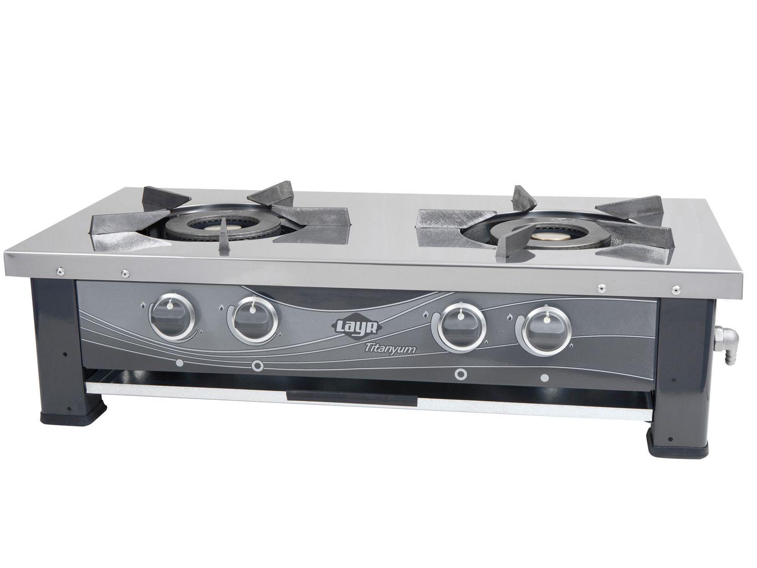 Fogão Industrial 2 Bocas Layr Titanyum - Inox Bancada Tripla-Chama