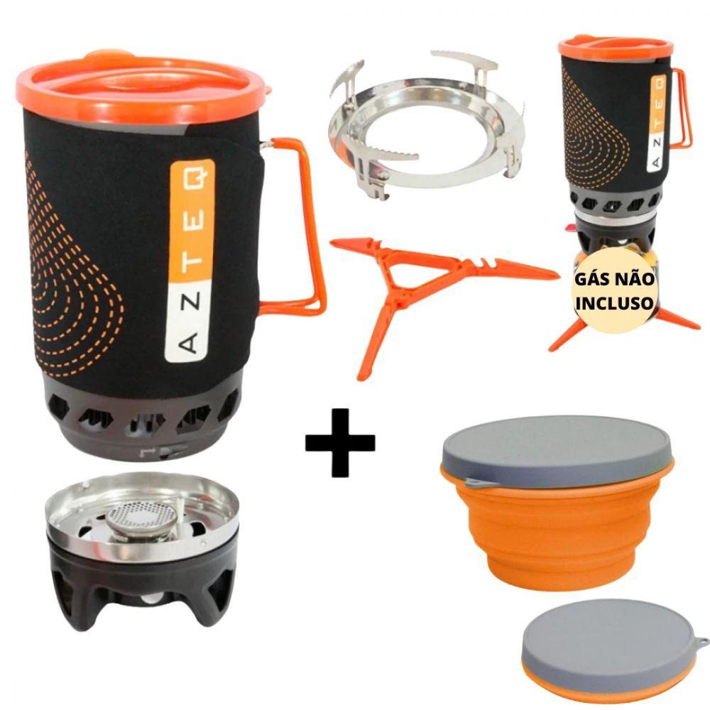 Fogareiro Jet Cook com Panela e Capa Azteq + Copo Trex Dobravel ...