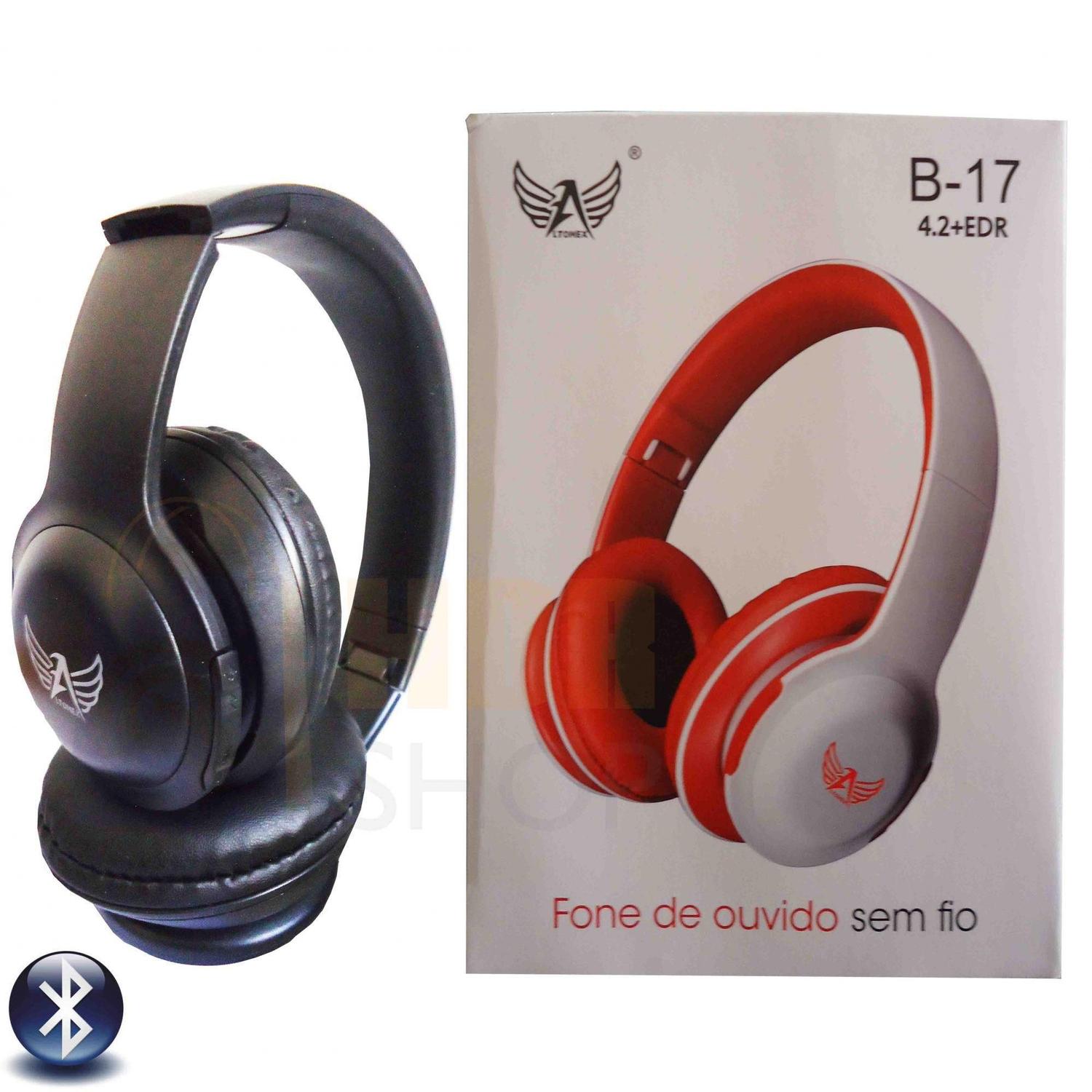 Fone Bluetooth Com FM + Entrada Micro SD + Aux B-17 - Altomex - Fone de  Ouvido - Magazine Luiza