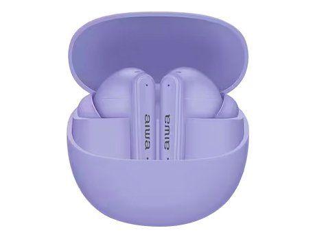 Fone de Ouvido Bluetooth Aiwa AWS-EB-04-P com Microfone com Cancelamento de Ruído Intra-auricular True Wireless Violeta