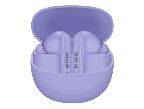 Fone de Ouvido Bluetooth Aiwa AWS-EB-04-P com Microfone com Cancelamento de Ruído Intra-auricular True Wireless Violeta