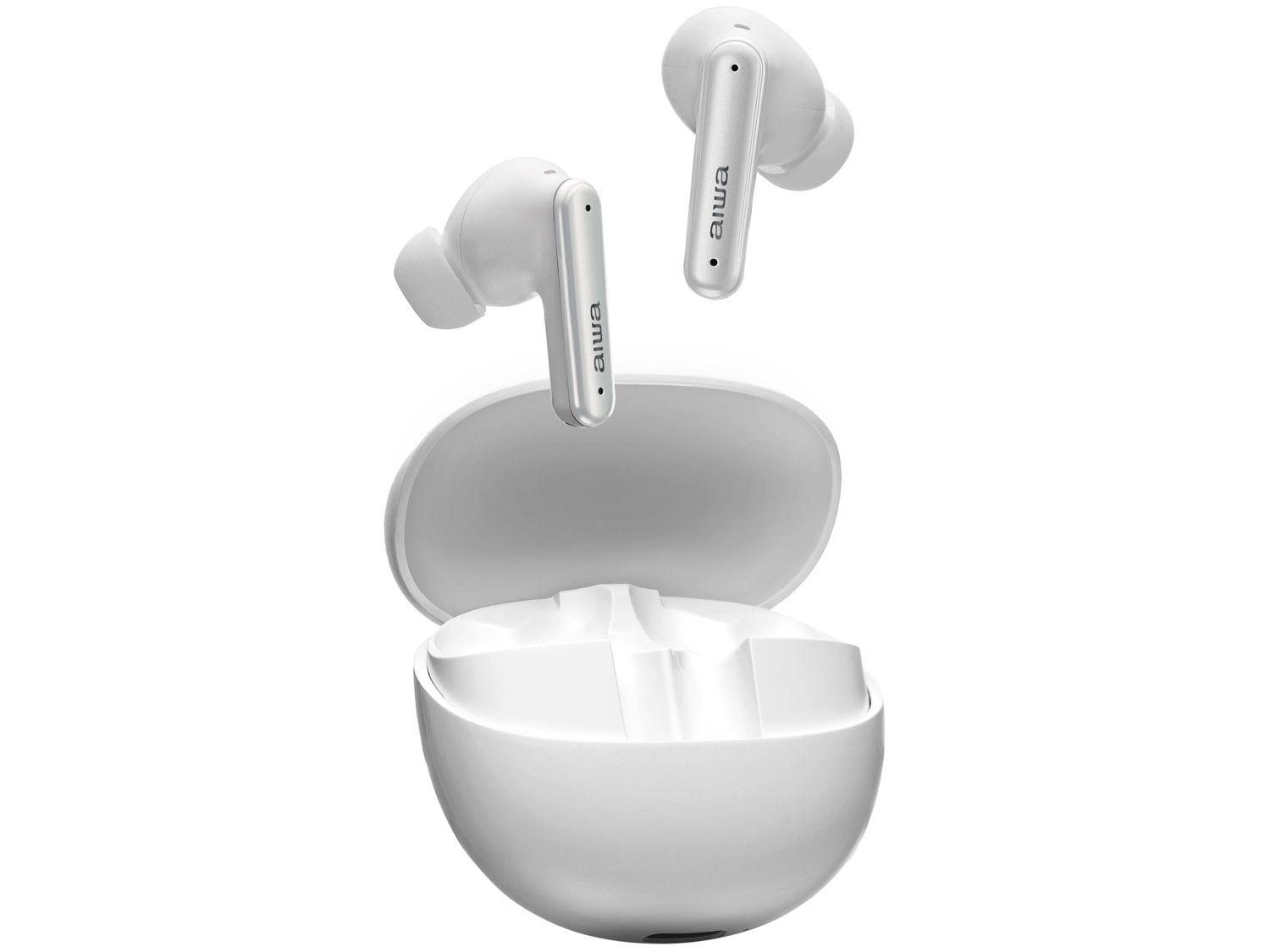 Fone de Ouvido Bluetooth Aiwa Eardbud AWS-EB-04-W com Microfone com Cancelamento de Ruído Intra-auricular True Wireless Branco