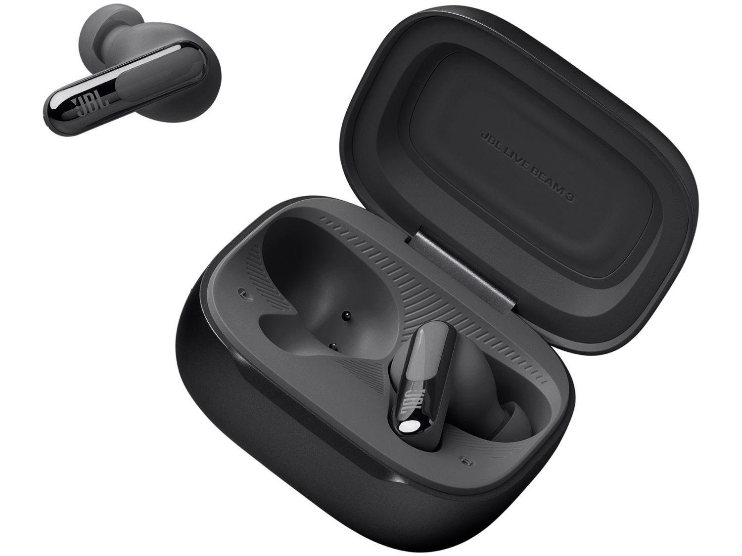Fone de Ouvido Bluetooth JBL Live Beam 3 com Microfone com Cancelamento de Ruído True Wireless Preto
