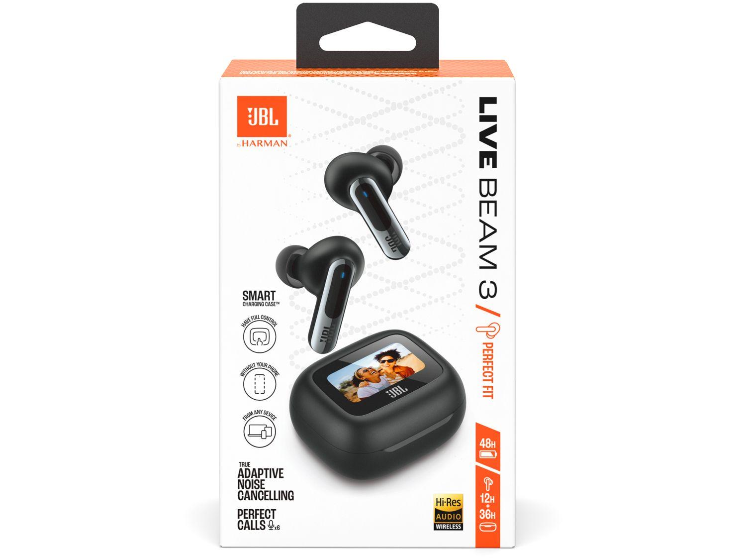 Fone de Ouvido Bluetooth JBL Live Beam 3 com Microfone com Cancelamento de Ruído True Wireless Preto