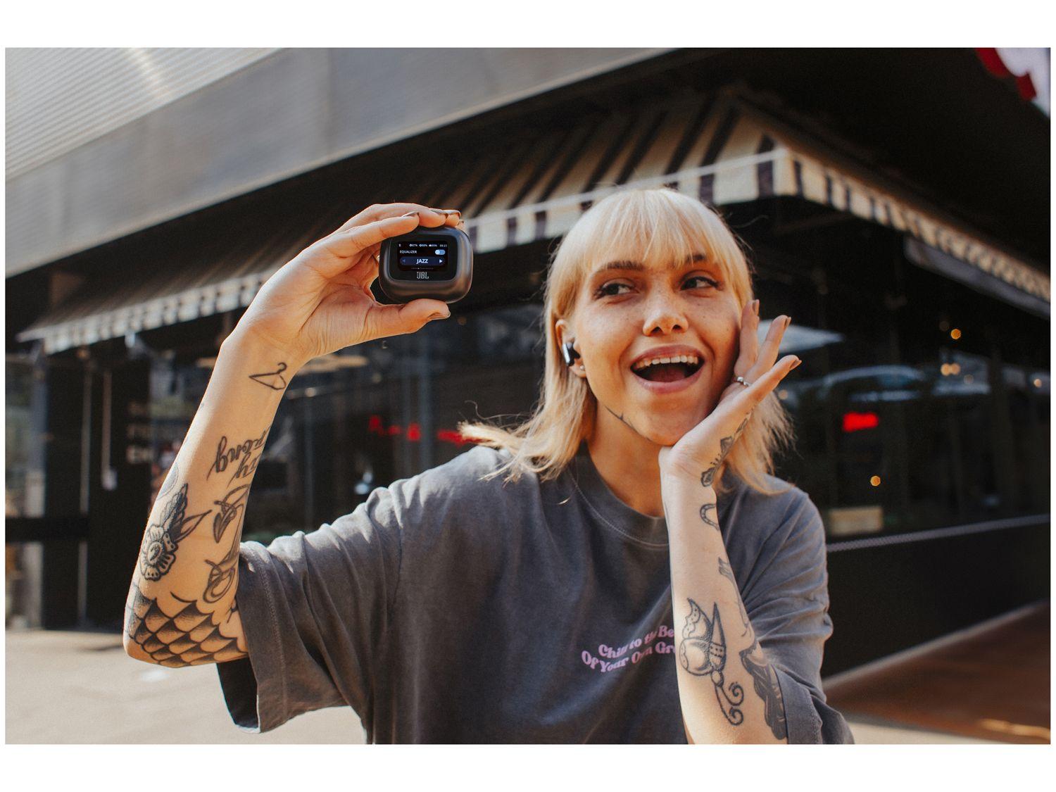 Fone de Ouvido Bluetooth JBL Live Beam 3 com Microfone com Cancelamento de Ruído True Wireless Preto