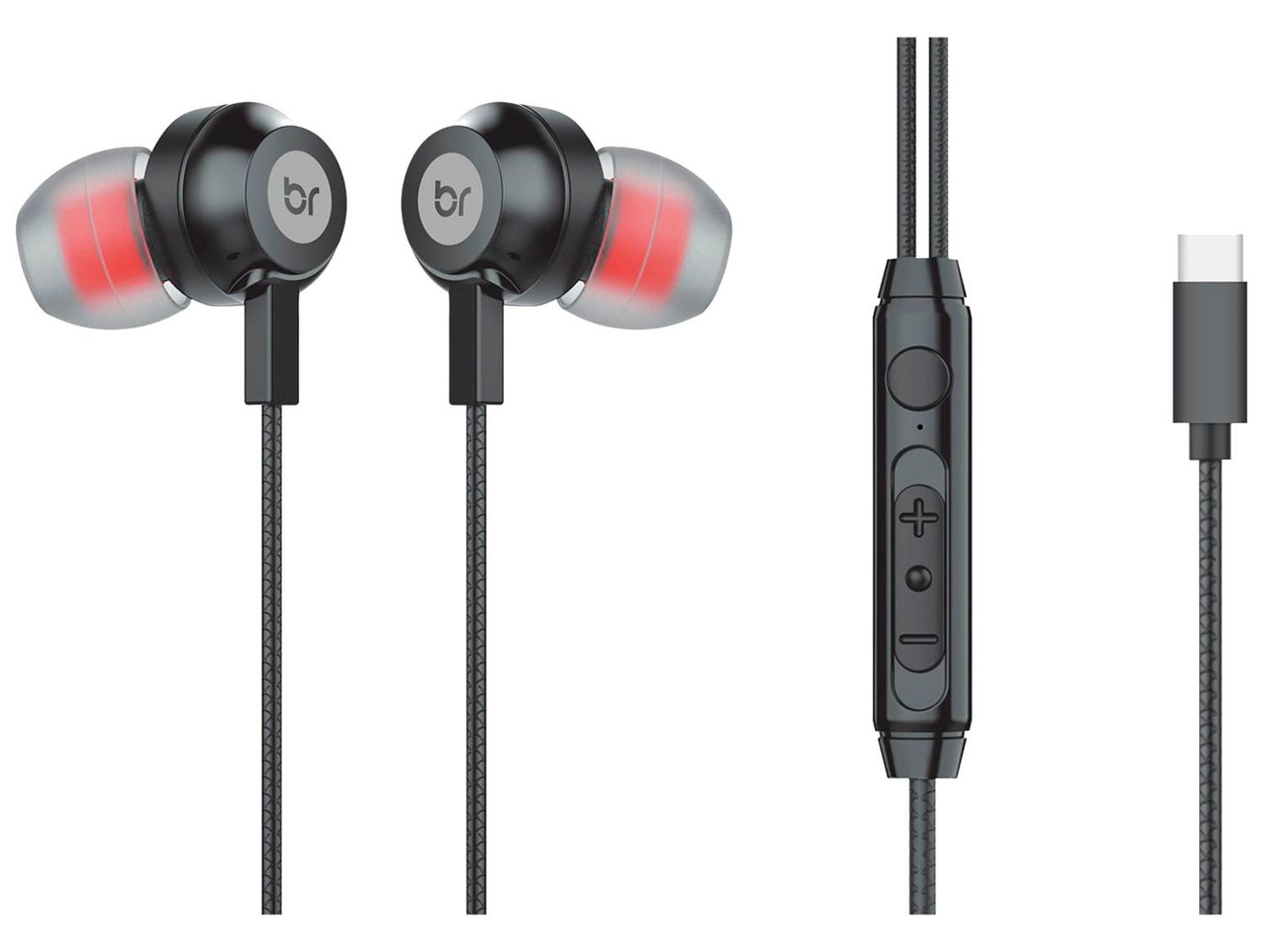 Fone de Ouvido Bright Ghost com Microfone Cancelamento de Ruído Esportivo Intra-auricular Preto