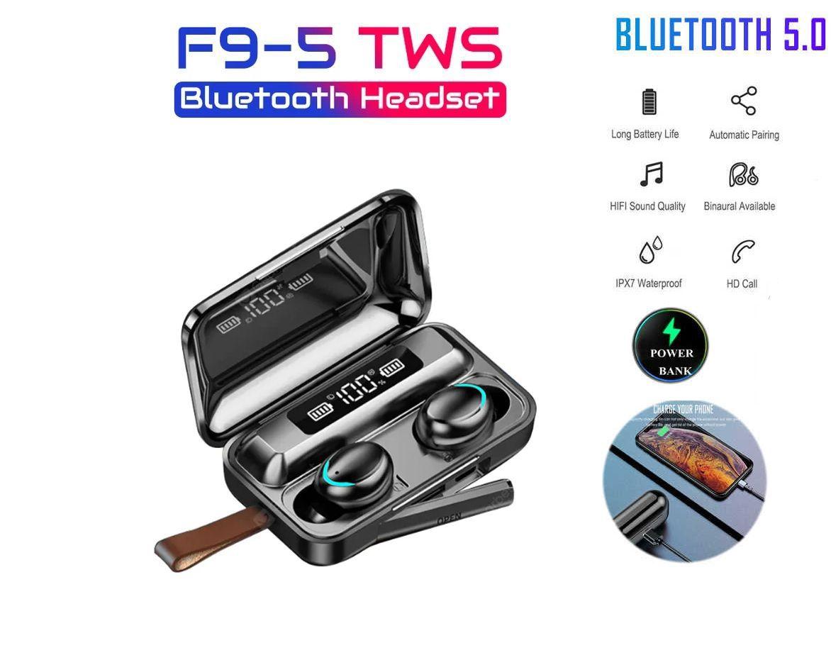 4 em 1 TWS Fones de ouvido Bluetooth 9D Estéreo Verdadeiro sem Fio de Fone  de