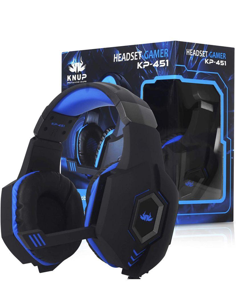 Fone De Ouvido Gamer Headset Knup Kp451 Black E Blue Headset Gamer Magazine Luiza