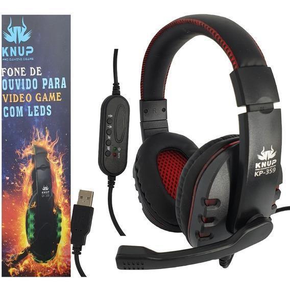 Fone De Ouvido Headset Game Usb Ps3 Microfone Knup Headset Gamer