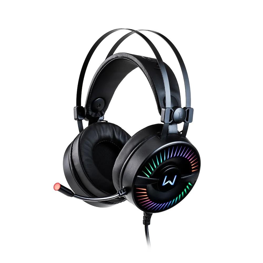Fone de Ouvido Headset Gamer Warrior Flamma USB 2.0 Stereo LED RGB