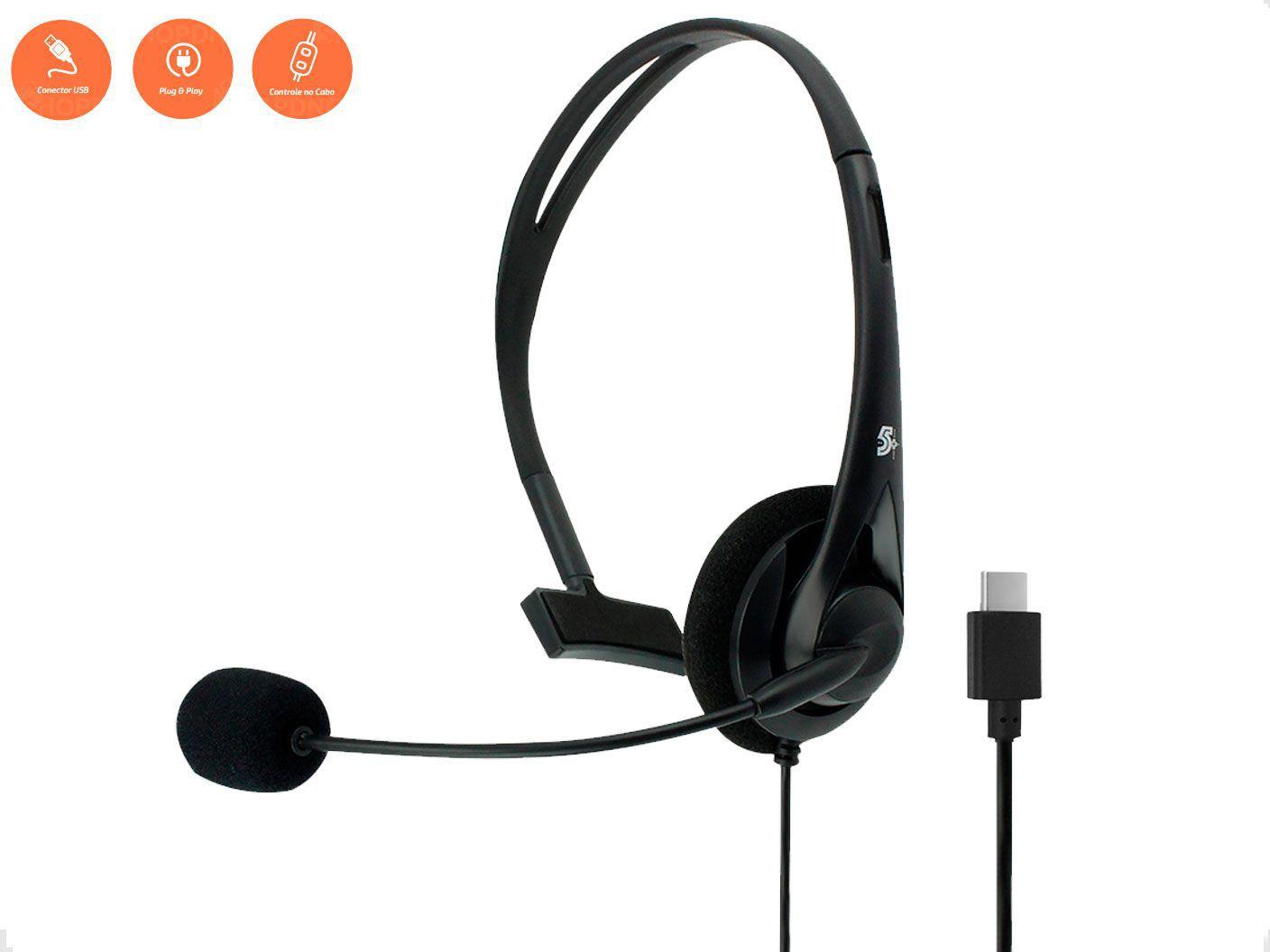 Fone De Ouvido Headset Telemarketing Com Microfone USB ”C” - ChipSCE -  Headset com Fio - Magazine Luiza