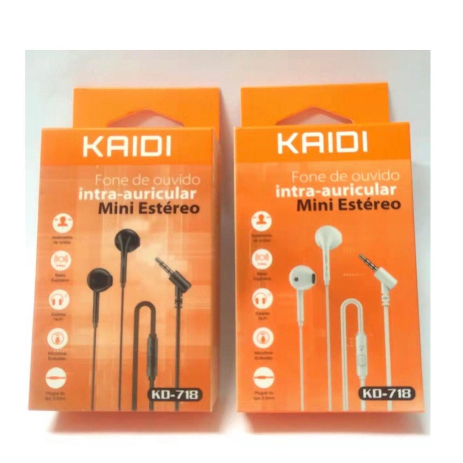 Fone de Ouvido KAIDI Intra-auricular KD-718 Potente Com Microfone e  Isolamento de Ruídos - Fone de Ouvido com Fio - Magazine Luiza
