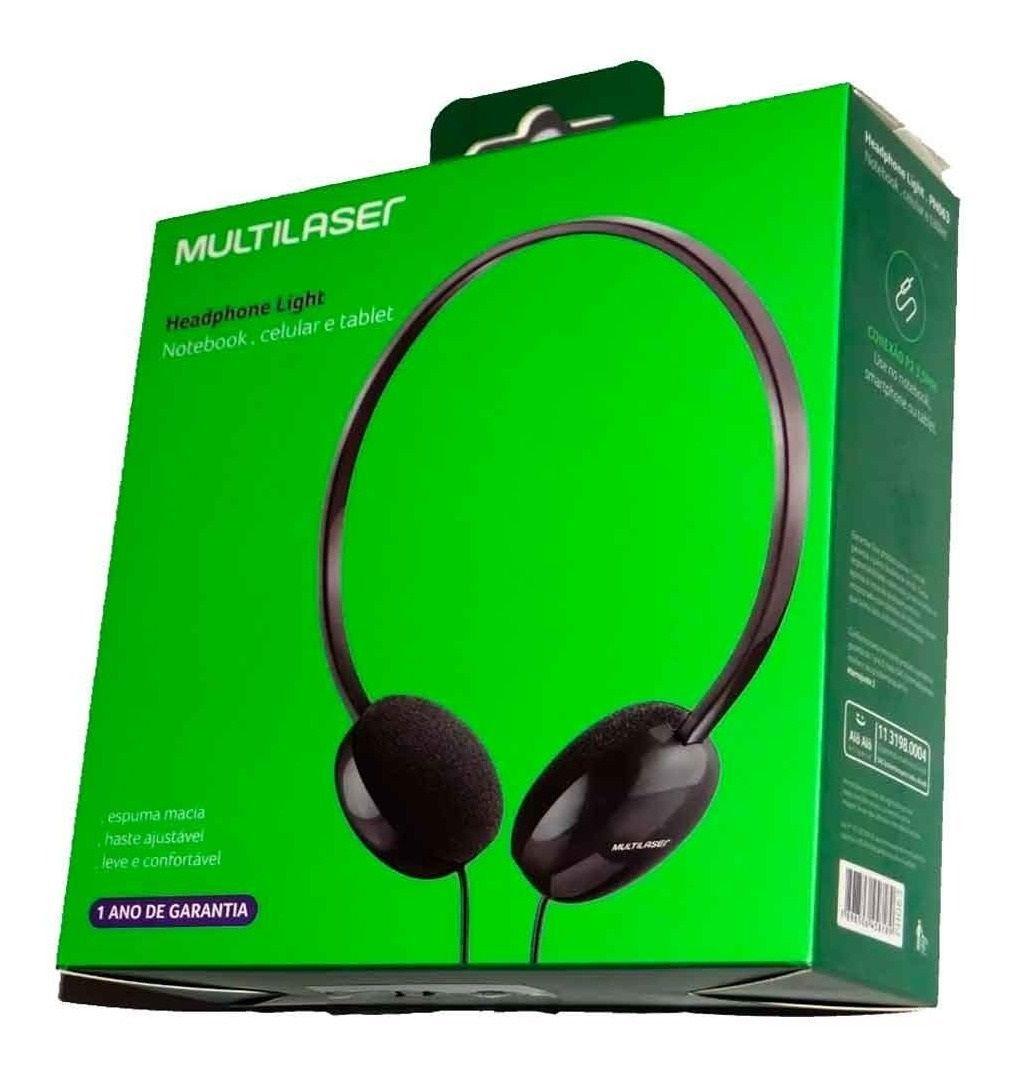 Fone De Ouvido Multilaser Headset Light P2 Preto - PH063 - Headset com Fio  - Magazine Luiza