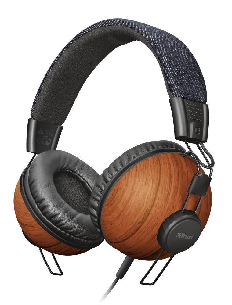 Fone de Ouvido Trust Urban Retro Denim Wood P2 Estereo - Headphone com Fio  - Magazine Luiza