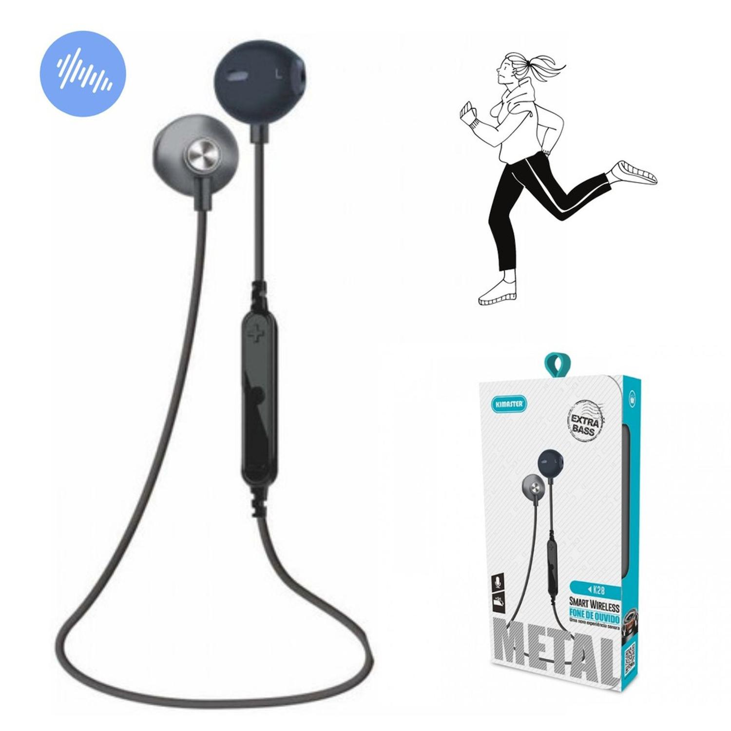 Fone Ouvido Bluetooth P/esporte Corrida Stereo Kimaster K26 Extra Bas - Fone  de Ouvido Bluetooth - Magazine Luiza