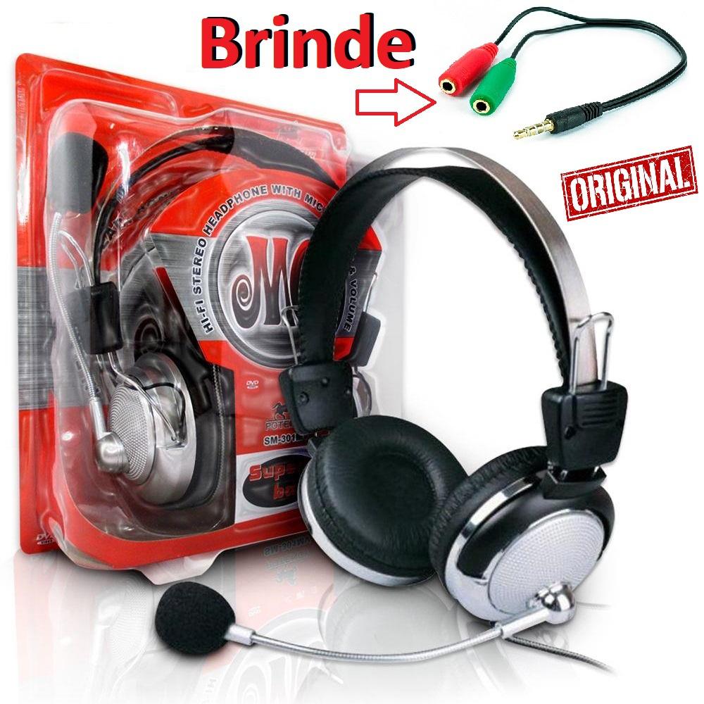 Fone Ouvido Headset Headphone Com Microfone Gamer Pc Desktop Notebook  Adaptador P2 Celular Iphone Android Ps4 Universal - Leffa Shop - Headset  Gamer - Magazine Luiza