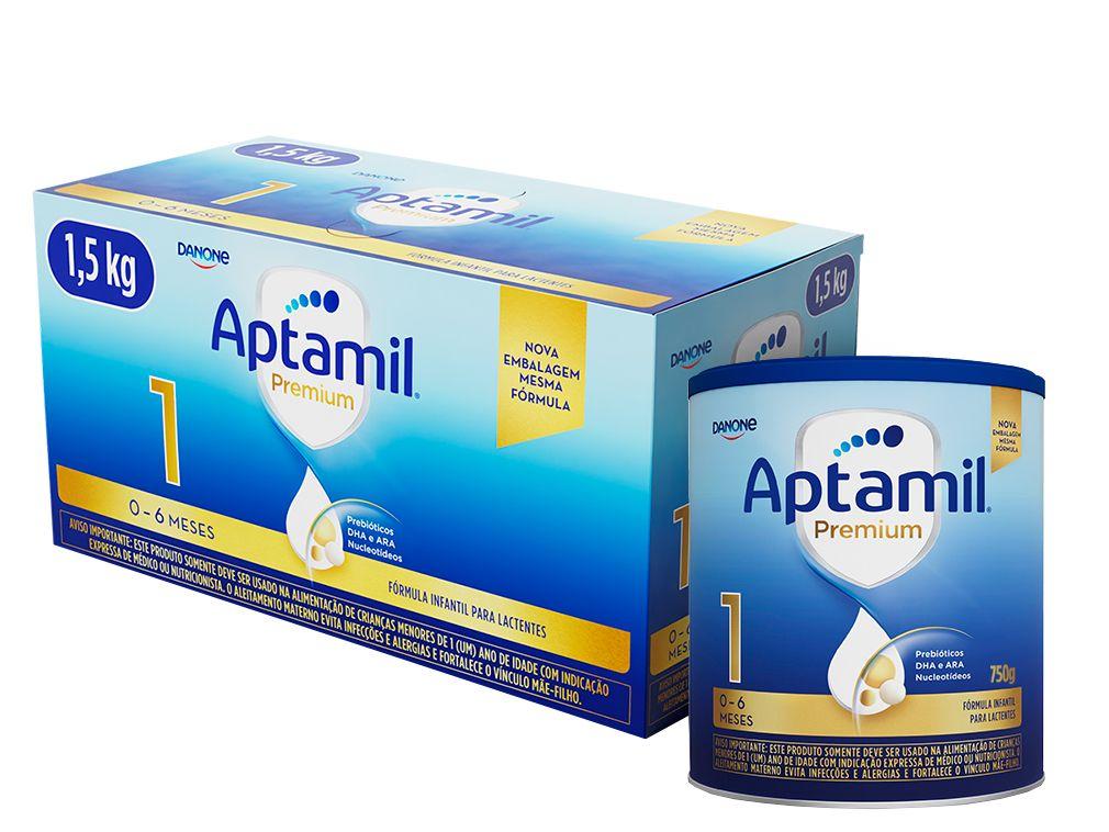 Fórmula Infantil Aptabox Premium 1 Sabor Original Aptamil 750g Cada 2 Unidades