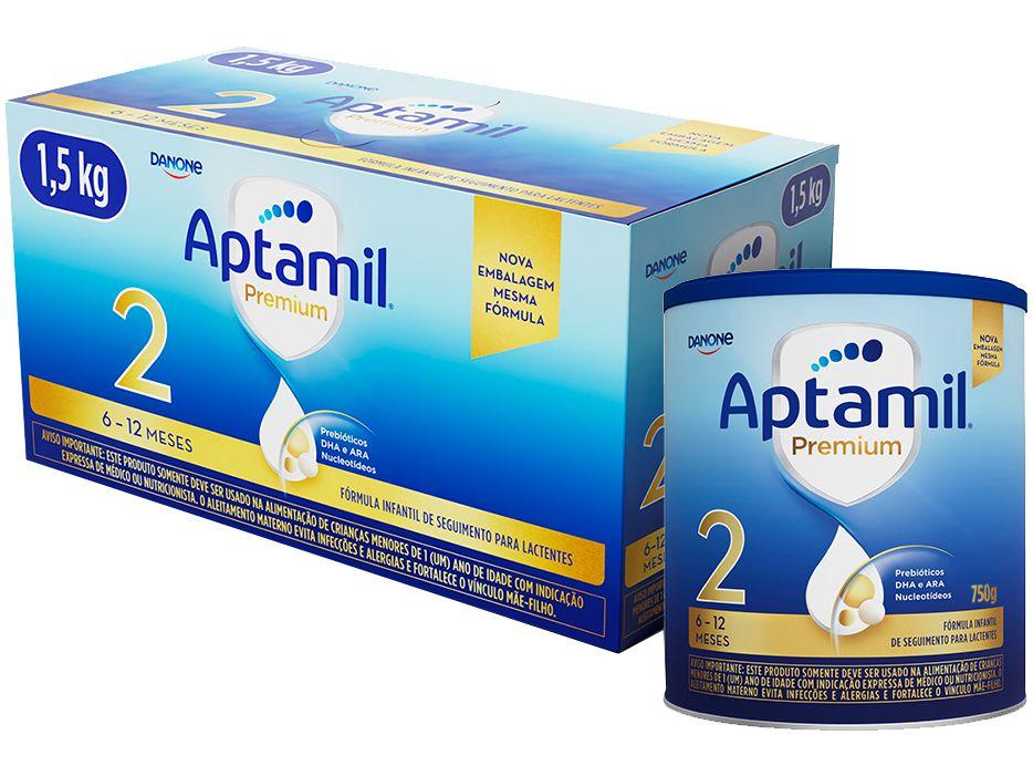 Fórmula Infantil Aptabox Premium 2 Sabor Original Aptamil 750g Cada 2 Unidades