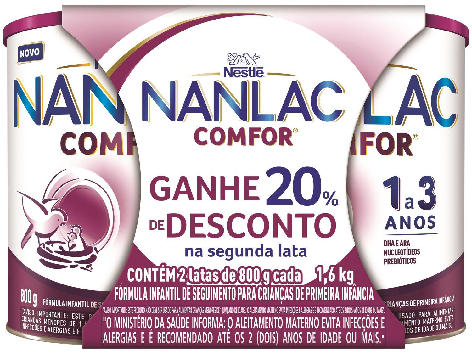 Fórmula Infantil Comfor Nanlac Leite Nestle 1,6kg 2 Un