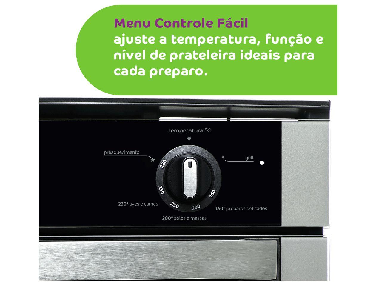 Forno a Gás de Embutir Consul Grill Autolimpante