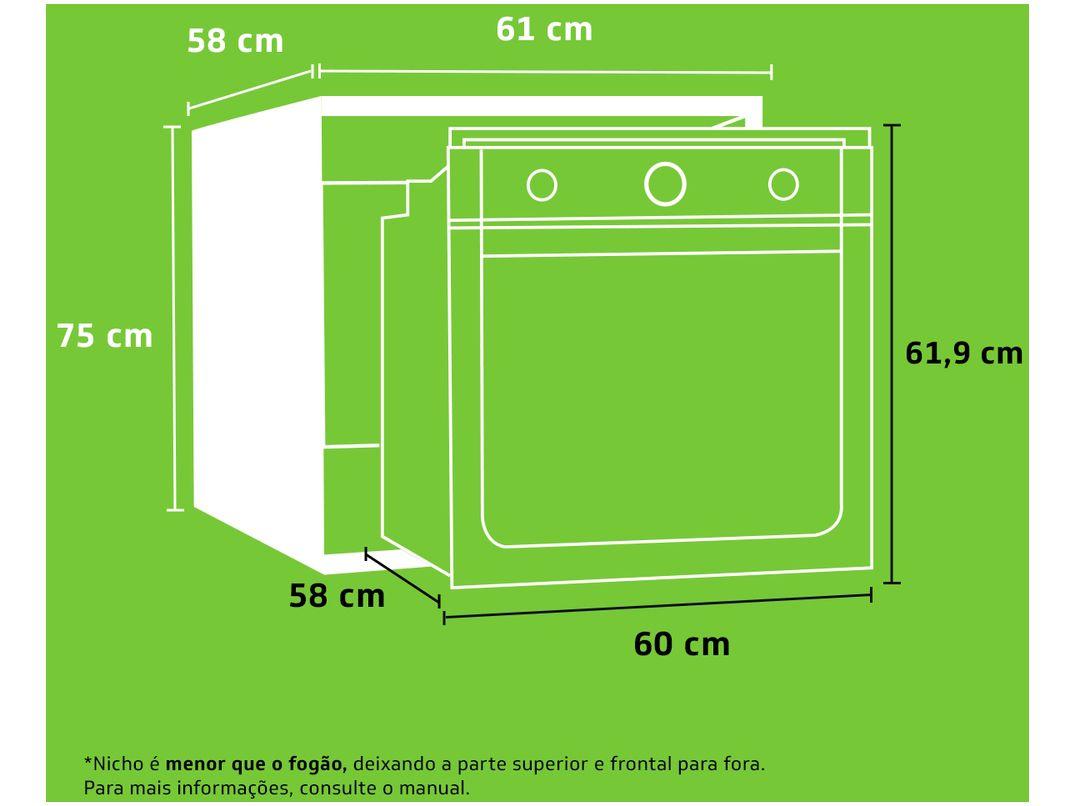 Forno a Gás de Embutir Consul Grill Autolimpante