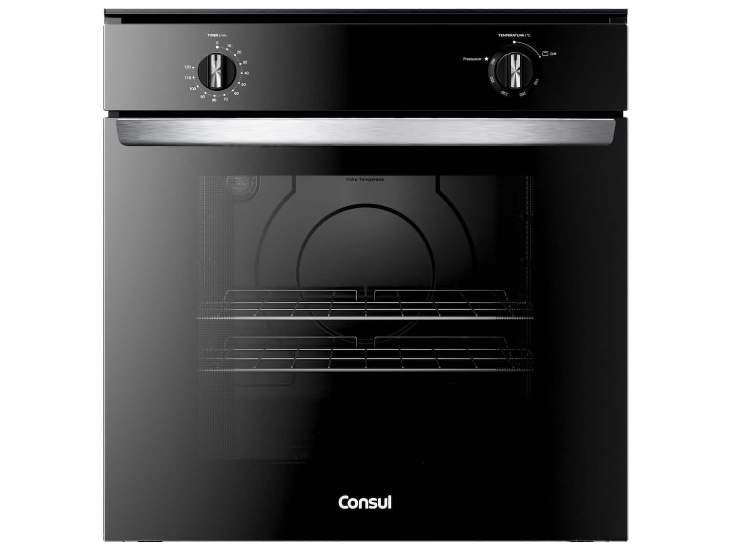 Forno a Gás de Embutir Consul Multifuncional Grill 78L Preto COA84CE| Preto - 220V