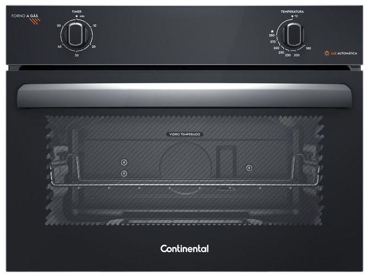 Forno a Gás de Embutir Continental 50L Preto