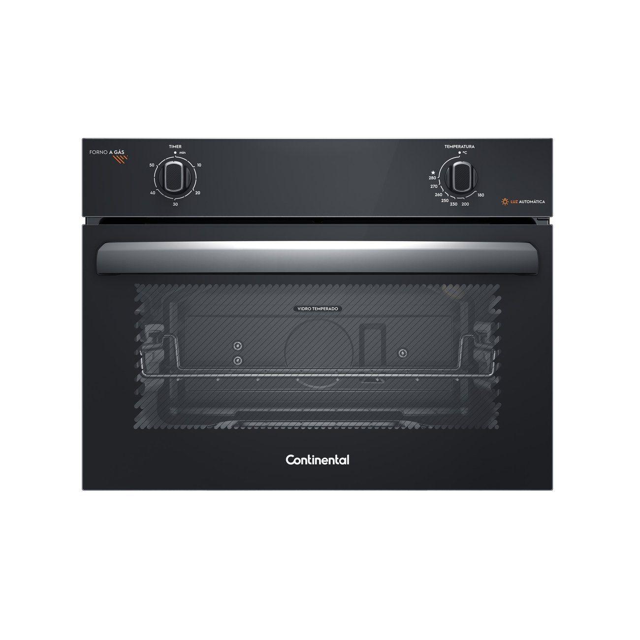 Forno a Gás de Embutir Continental 50L Preto OC4GM